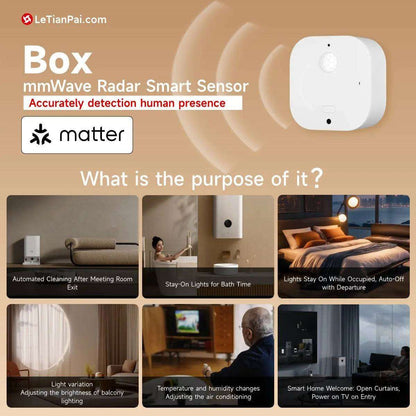 Letianpai Box,Smart Sensor,mmWave Radar, Supports Matter and can connect to Apple Home, Google Home, Tuya, etc.